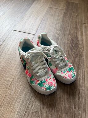Nike Women's Floral Athletic Sneakers - White, Pink & Green